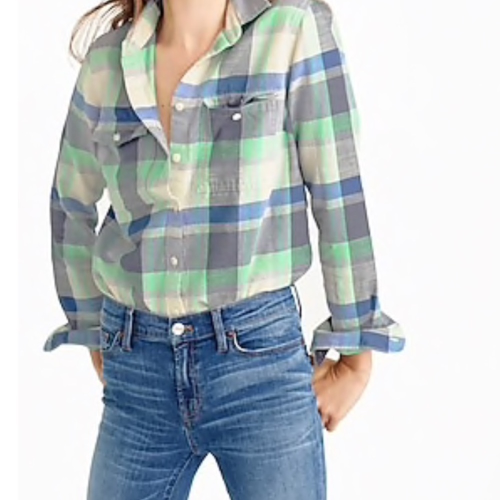 J. Crew Petite Flannel in Pacey Plaid